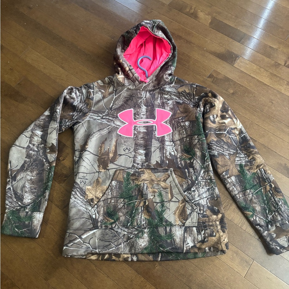 Under Armour womens Camo Hoodie - Pink Logo